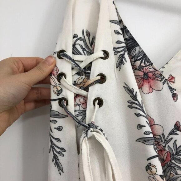 Bishop + Young white floral V neck cami  slip mini dress SP - Picture 8 of 15